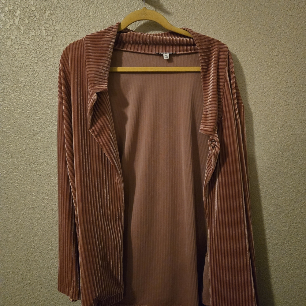Velvet Ribbed Rose Blazer